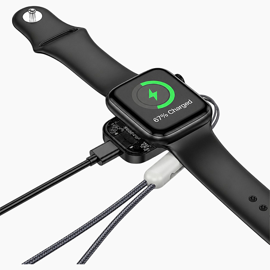 Устройство зарядное беспроводное Borofone, BQ25, Apple Watch, серый