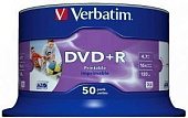 Диск DVD+R VERBATIM 4.7Gb 16x PRINT (Bulk-50)