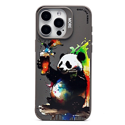 Задняя накладка SC335 для iPhone 15 Pro Max (панда) (grey)