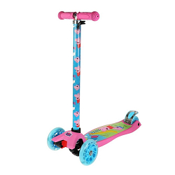 Самокат СВИНКА Пеппа кол.pu 120 и 2х80,свет,рег JP-MG-03M-PP_N22-50