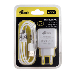 Сетевое ЗУ 2A RITMIX RM-2095AC microUSB white