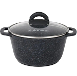 Кастрюля 3.5л KUKMARA кгч35а, линия "Granit" (black), со стеклянной крышкой