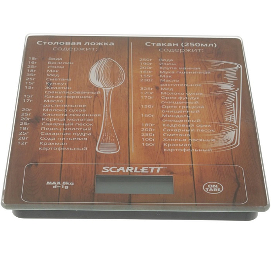 Весы кухонные SCARLETT SC-KS57P19 меры и веса