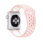 Спортивный ремешoк NONAME для Apple Watch Sport 38/40mm розово-белый (023) (L)