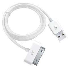 Кабель USB <--> Iphone 4  0.8м белый в техпаке