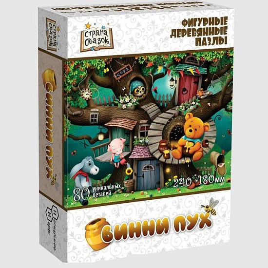 Пазл фигурный деревянный «Страна сказок: Винни Пух»