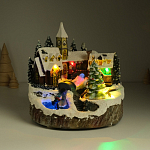 Сувенир "Новогодняя улочка" крутится 20,5х17х20,5 см   10338279