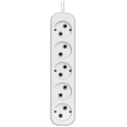 Сетевой удлинитель  3.0м SMARTBUY SBE-10-5-03-N, 5 розеток, 10А/2,2кВт без заземления ПВС 2х1,0