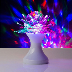 Световой прибор «Цветок» 12.5 см, свечение RGB, 220 В, белый, УЦЕНКА 4731526