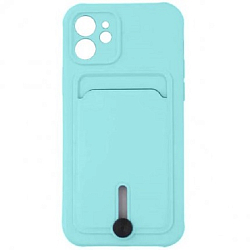 Задняя накладка ZIBELINO Card Holder для iPhone 13 Mini (мятный) с выталкивателем карты