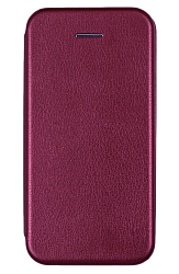 Чехол футляр-книга NONAME для HUAWEI P Smart (2021) кожа,бордовый