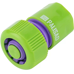 Соединитель пластмассовый быстросъемный для шланга 3/4", аквастоп// Palisad 66165