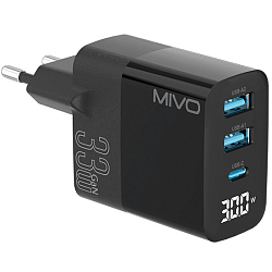 Сетевое ЗУ 2USB/1Type-C 3A MIVO MP-300Q черный