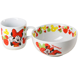Набор посуды керамической: 2 предмета: тарелка, кружка, Минни Маус