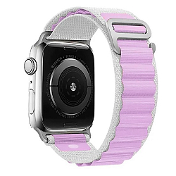 Ремешок ApW27 Alpine Loop для Apple Watch 42/44/45/49 mm текстиль (white/light violet)