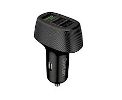 Авто ЗУ 3USB 2.4A DORTEN DN210104 черный, 30W Smart ID Car QC, QC3.0