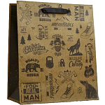 Пакет крафтовый вертикальный «For real man», ML 23 × 27 × 11.5 см