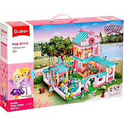 Конструктор SLUBAN Розовая мечта «Загородная вилла», 1092 детали