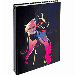 Тетрадь на кольцах А5 175х215мм, 120л, твердый картон, клетка, BRAUBERG, Anime Girl, 404711