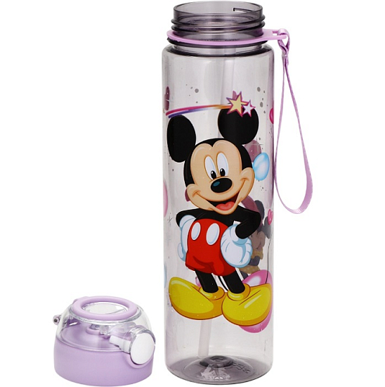 Бутылка пластиковая с трубочкой, 800 мл, фиолетовая   10926449