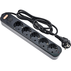 Сетевой фильтр  1.8м VIXION BKL-07, черный, 5 розеток, 10A, 2500Bт