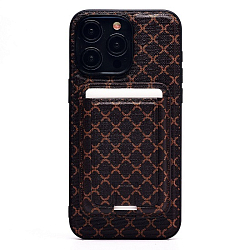 Задняя накладка SM022 SafeMag для iPhone 15 Pro Max (coffee) c картхолдером
