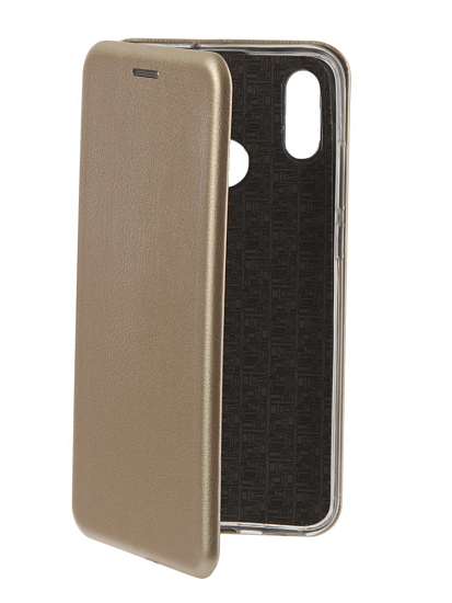 Чехол футляр-книга NONAME для HUAWEI Honor 8X экокожа, золотой