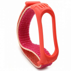 Текстильный ремешок MOBI для Xiaomi Mi Band 5/6 темно-розовый