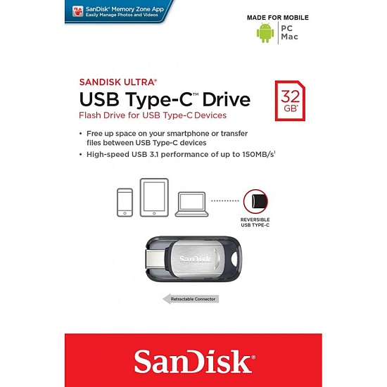 USB 32Gb SanDisk CZ45 Ultra Type C