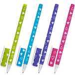 Ручка шариковая BRAUBERG SOFT TOUCH STICK "FRESH ZONE HEARTS",СИНЯЯ, мягк.покрытие,асс.,0,7мм,143700