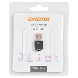 Адаптер-Bluetooth DIGMA D-BT300 черный