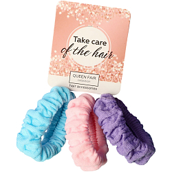 Резинки для волос QF «Стиль», набор 3 шт., жатка нежность, 5 см 9899536