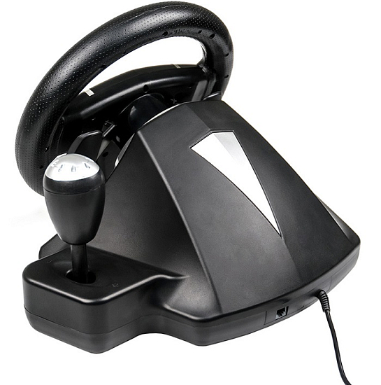 Руль Dialog GW-135VR GranTourismo - эф.вибрации, 2 педали, рычаг ПП, PC USB