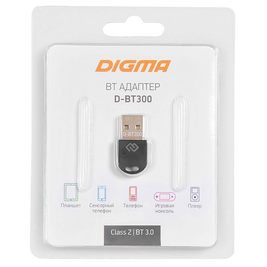 Адаптер-Bluetooth DIGMA D-BT300 черный
