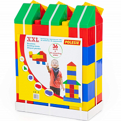 Конструктор ПОЛЕСЬЕ строительный "XXL", 36 эл + соединитель 30 эл.