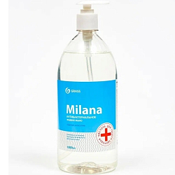 Жидкое мыло GRASS "Milana антибактериальное" с дозатором (флакон 1000 мл) 125435