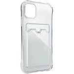 Силиконовый чехол STR для iPhone 13 Pro с отделением под карту (прозрачный)