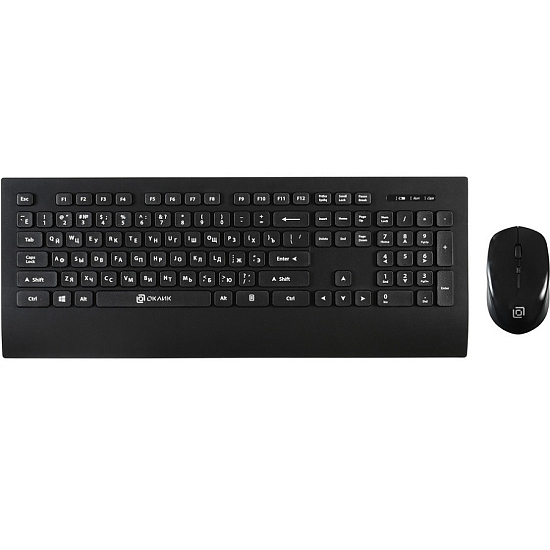 Клавиатура+мышь БП OKLICK 222M черный, USB