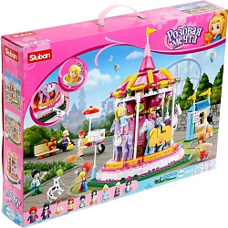 Конструктор SLUBAN Розовая мечта: «Карусель», 762 детали