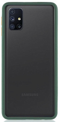 Задняя накладка ZIBELINO Plastic Matte для Samsung Galaxy M51 зеленая окантовка