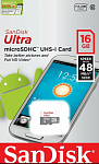 Micro SD 16Gb SanDisk Class 10 Ultra Android UHS-1 48MB/s