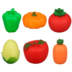 Набор резиновых игрушек для игры в ванной «Овощи», 6 шт, МИКС