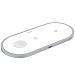 Беспроводное ЗУ HOCO CW24, Handsome 3-in-1, белое, QC3.0