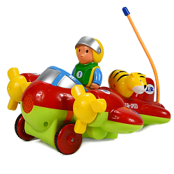 Самолёт р/у Mioshi Tech "Моноплан на колёсах" (22х12 см, 2 канала,  свет., звук, 2 фигурки, красный)