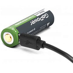 Аккумулятор GoPower 18650 3.7V 3000mAh с защитой + USB (1/10/100)