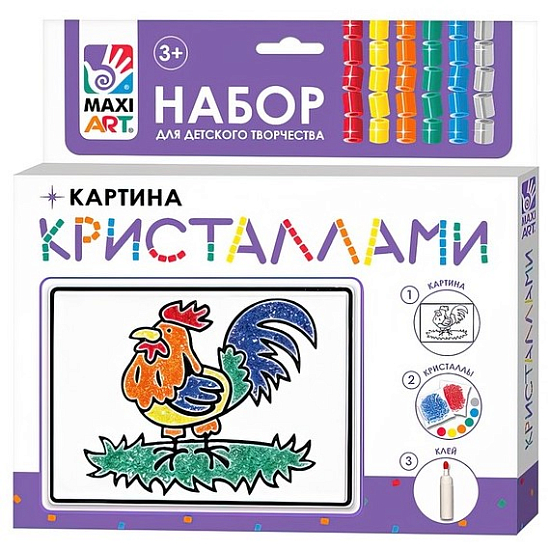 Картина кристаллами «Петушок», 10 × 15 см