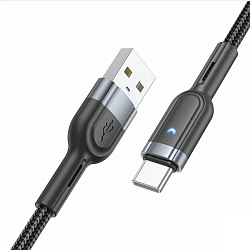 Кабель Type-C <--> Type-C  1.2м HOCO U117 Grand, черный, PD 60Вт