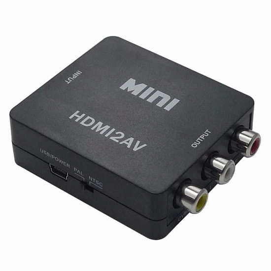 Переходник HDMI >--< RCA (техпак) черный