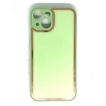 Задняя накладка AKSS для iPhone 13, салатовый, имитация стекла с защитой камеры