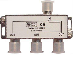Разветвитель на 3 выхода СИГНАЛ 5-2500MHz, с проходом по питанию